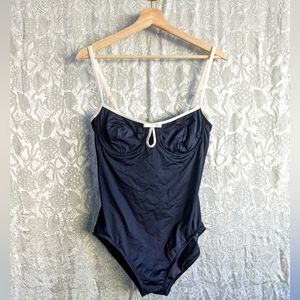 Kate Spade Black & White Bow Swimsuit